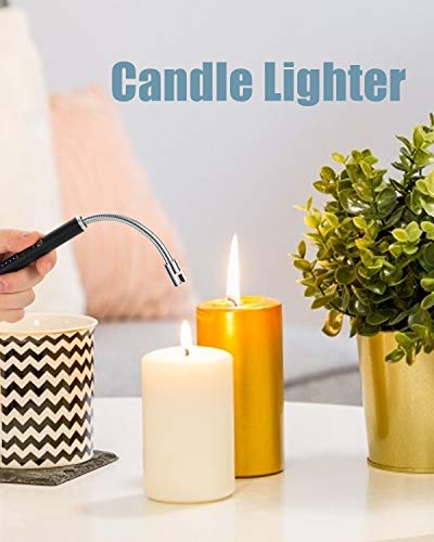 NESAPTO Electric Lighter, Candle Lighter Rechargeable Long Lighter with Flexible Neck LED Battery Display, USB Plasma Flameless Lighter for Candle Camping Grill Fireworks