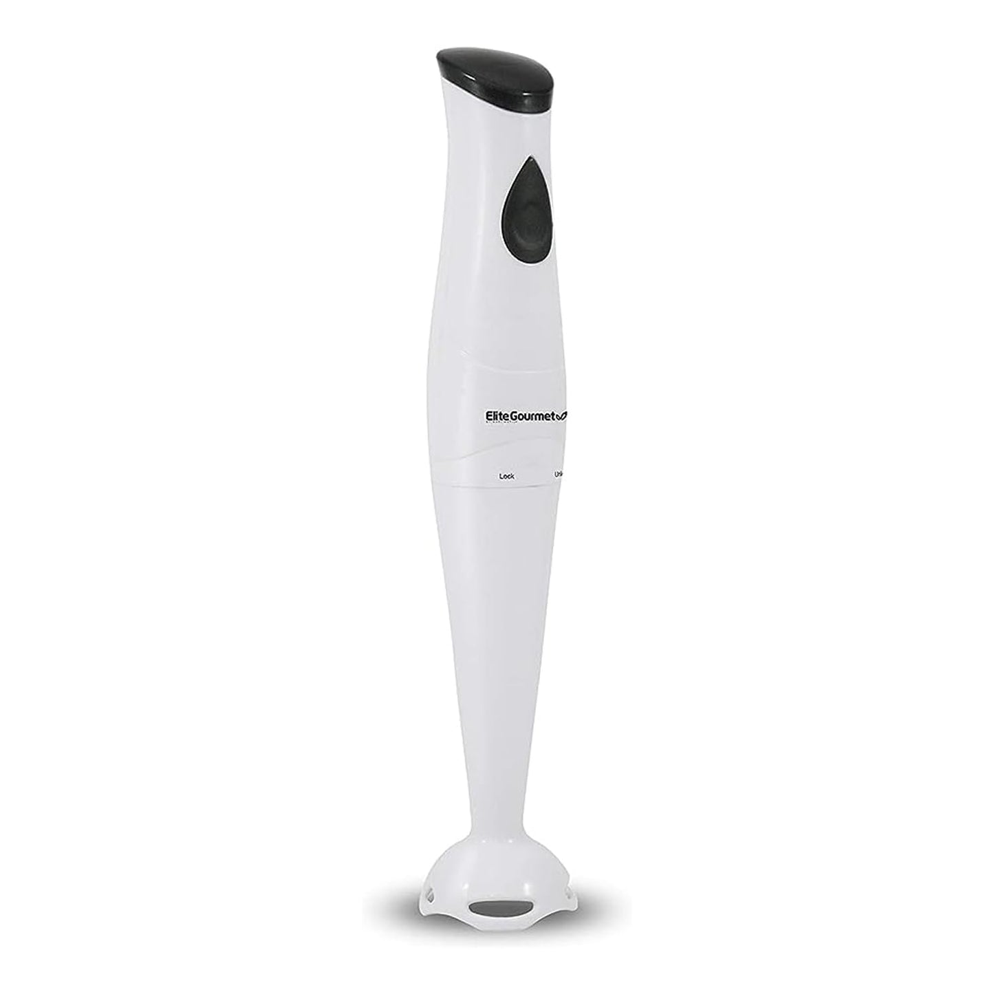 Elite Gourmet EHB-2425X Electric Immersion Hand Blender, Mixer, Chopper, 1-Touch Control Multi Purpose Electric Immersion Stick, Mixer, Chopper, 150 Watts, For Soups, Sauces, Baby Food, White