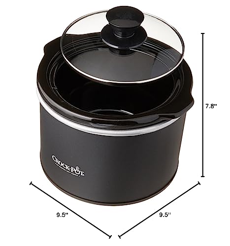 Crock-Pot Mini 1.5 Quart Round Manual Slow Cooker, Black (SCR151)