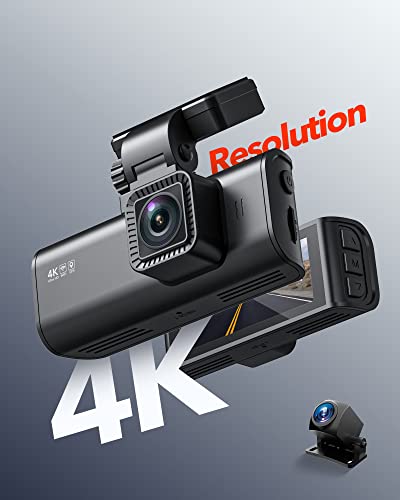 REDTIGER 4K Dual Dash Cam Built-in WiFi GPS Front 4K/2.5K and Rear 1080P Dual Dash Camera for Cars,3.16" Display,170° Wide Angle Dashboard Camera Recorder with Sony Sensor,Support 256GB Max