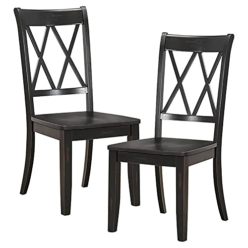 Homelegance Dining Chair (Set of 2), Wood, Black