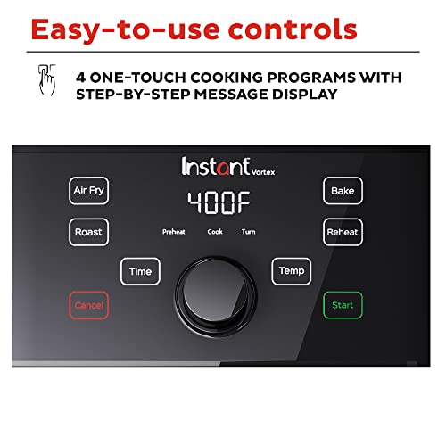 Instant Pot 5.7-QT Air Fryer Oven with Accessories, From the Makers of Instant Pot, Customizable Smart Cooking Programs, Digital Touchscreen, Dishwasher-Safe Basket, App with over 100 Recipes