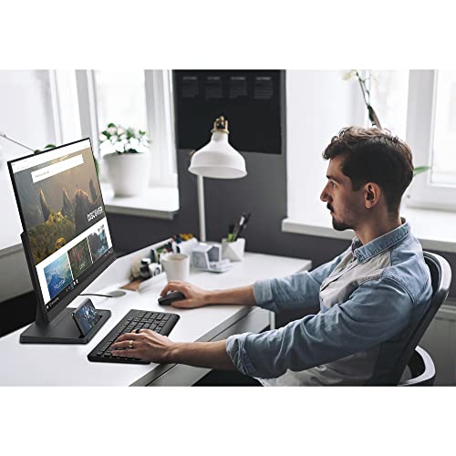 Lenovo L27e-30 27-inch FHD LED Backlit LCD FreeSync Monitor, Ultra-Slim, 3-Side NearEdgeless Frame, HDMI and VGA, Tilt, VESA Mount, Wide Angle Viewing