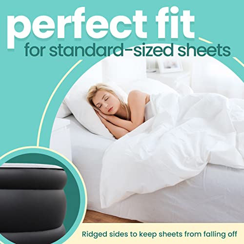 EZ INFLATE Air Mattress with Built in Pump - Queen Size Double-High Inflatable Mattress with Flocked Top - Easy Inflate, Water
