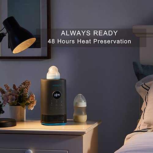 Bottle Warmer, Fast Baby Bottle Warmer with Accurate Display Timer, Milk Warmer for Breastmilk, Temperature Control 24H Keep Warm and Auto Shutoff (Blue)