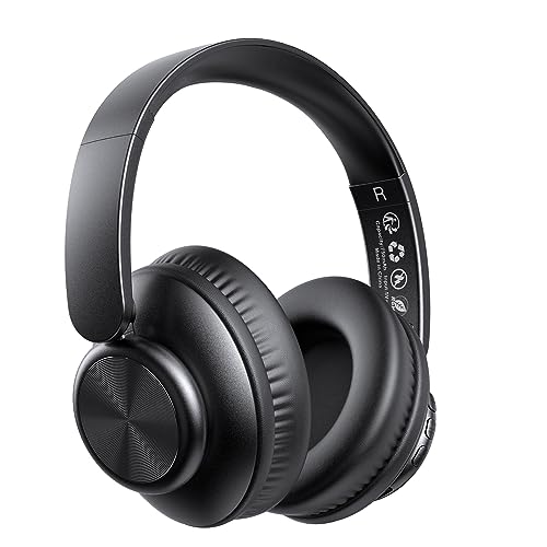 V8 Wireless Bluetooth Headphones Over Ear, 80 Hours Playtime Wireless Headphones with Deep Bass,Lightweight Foldable Headphones Built-in Mic,HiFi Stereo Sound for Travel Work Laptop PC Cellphone