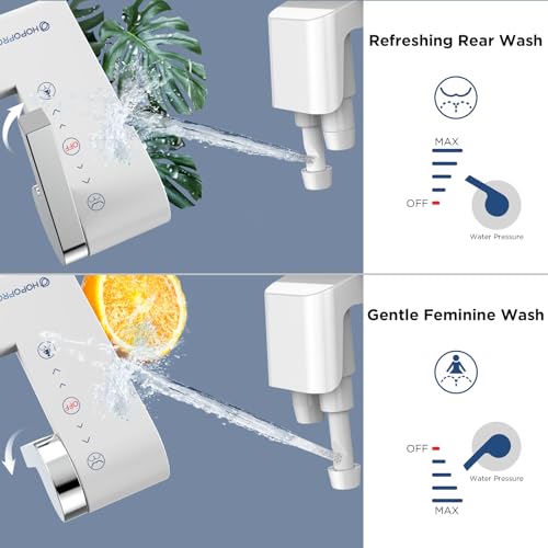 Bidet Attachment for Toilet, Non-Electric Bidet Ultra-Slim Dual Nozzle (Feminine/Rear Wash), Fresh Cold Water Sprayer Bidets for Existing Toilets with Adjustable Pressure Control Easy to Install