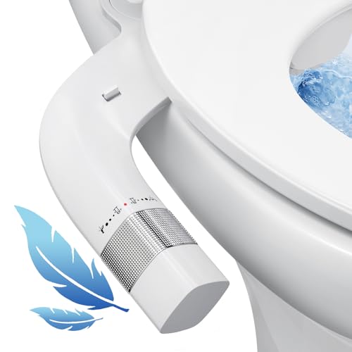 Veken Ultra-Slim Bidet Attachment for Toilet, Non Electric Dual Nozzle (Posterior/Feminine Wash) Hygienic Bidets Existing Toilets Seat, Adjustable Angle Water Pressure, Self Clean, Water Sprayer Baday
