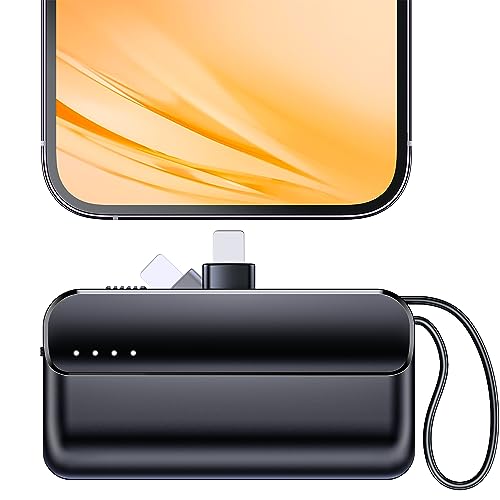 Tiitarn Small Portable Charger, 5000mAh Foldable Power Bank Built in Stand Mini Battery Pack Charger Compatible with i-Phone 14/14 Pro Max/13/13 Pro Max/12/12 Pro Max/11 Pro/XS Max/XR/X/8/7