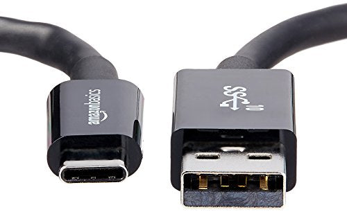 Amazon Basics USB Type-C to USB-A Male 3.1 Gen2 Adapter Charger Cable - 3 Feet (0.9 Meters) - Black