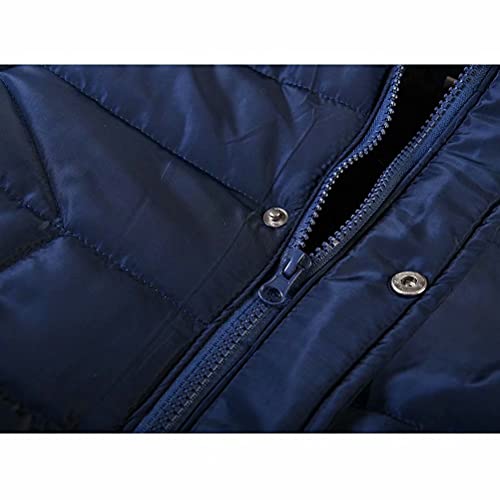 AMIYAN Toddler Boys Girls Down Jacket Hooded Thickened Warm Winter Snowsuit Coat Outerwear(Blue, 1-2T)