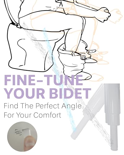 Veken Ultra-Slim Bidet Attachment for Toilet, Non Electric Dual Nozzle (Posterior/Feminine Wash) Hygienic Bidets Existing Toilets Seat, Adjustable Angle Water Pressure, Self Clean, Water Sprayer Baday