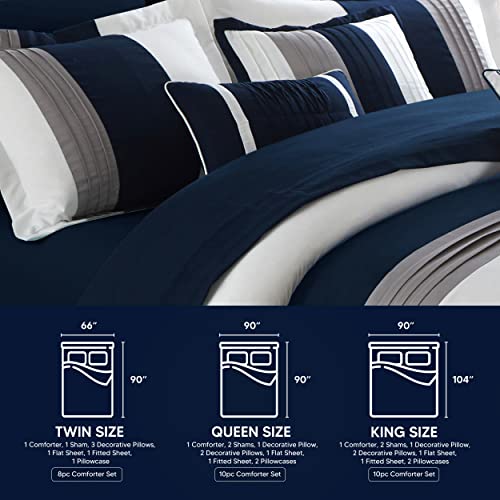 Chic Home Eyelet Comforter Set, Twin, Turquoise