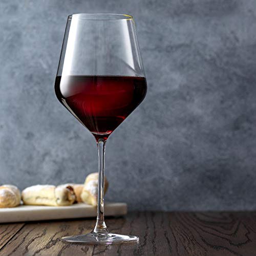 JoyJolt Layla Italian Red Wine Glasses, Set of 4 , 17 oz Clear – Made in Europe