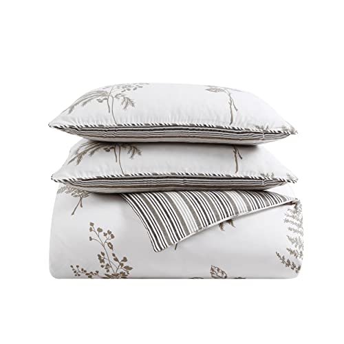 Stone Cottage - King Duvet Cover Set, Cotton Sateen Bedding with Matching Shams, Elegant Home Decor (Willow Tan/Beige, King)