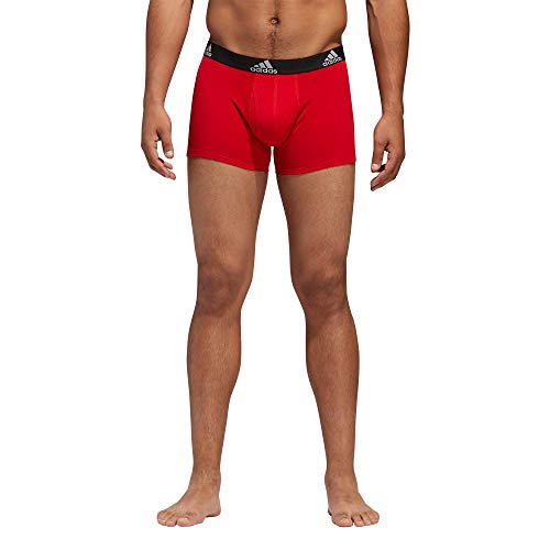 adidas Men's Stretch Cotton Trunk Underwear (3-Pack), Scarlet Red/Black/Onix Grey, XX-Large