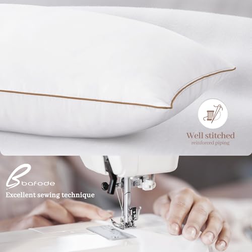 Bafode Bed Pillows Feather and Polyesterfor Sleeping 2 Pack Standrad Size Set of 2 for Sleeping White Pillow Insert Soft Hotel Pillows 20x26