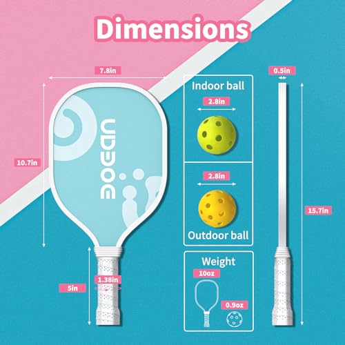Boean Pickleball Paddles, Pickleball Paddles Set of 4 with Pickleball Balls, Hand Glues and Carry Bag, Premium Wood Pickleball Racket Play with Family, Pickleball Set Gifts for Friends