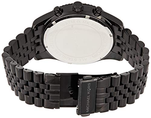 Michael Kors Men's Lexington Stainless Steel Analog-Quartz Watch with Stainless-Steel Strap, Black, 22 (Model: MK8603)