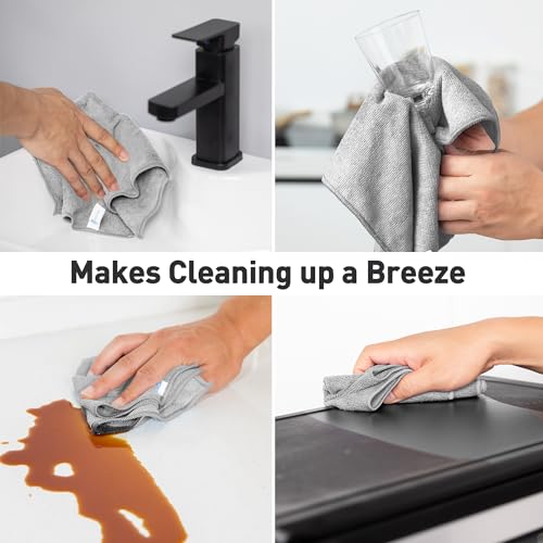 WEAWE Gray Microfiber Cleaning Cloth 13"x13", Ultra Soft Absorbent Microfiber Cleaning Rags for Housekeeping Cleaning Supplies, Lint Free Reusable Cleaning Cloths for House Washable, Pack of 12