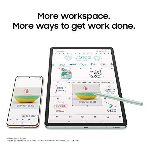 SAMSUNG Galaxy Tab S7 FE 12.4” 256GB WiFi Android Tablet, Large Screen, S Pen Included, Multi Device Connectivity, Long Lasting Battery, US Version, 2021, Mystic Silver