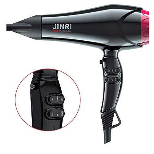 JINRI Hair Dryer Professional Blow Dryer Fast Dryer with Ceramic Ionic,Black (Normal Size)