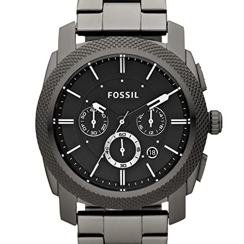 Fossil Men's Machine Quartz Stainless Steel Chronograph Watch, Color: Smoke (Model: FS4662)