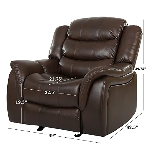 CHRISTOPHER KNIGHT HOME Merit Faux Leather Glider Recliner Club Chair, Dark Brown