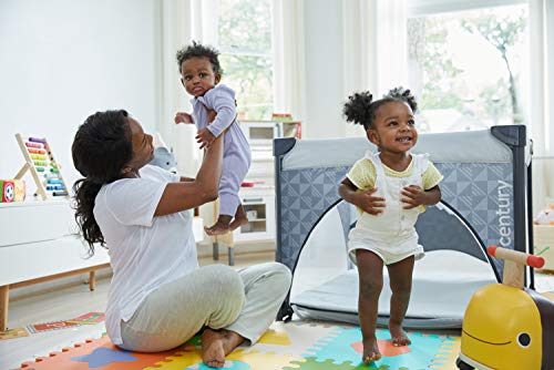 Century Play On 2-in-1 Playard and Activity Center – Playpen Includes Soft Toys and Zippered Door, Splash