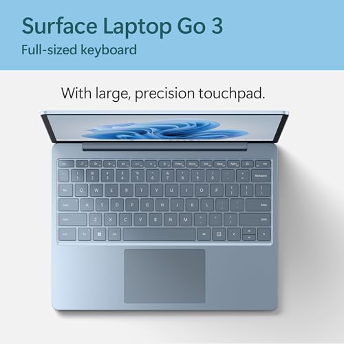 Microsoft Surface Laptop Go 3 (2023) - 12.4" Touchscreen, Thin & Lightweight, Intel Core i5, 8GB RAM, 256GB SSD SSD, with Windows 11, Ice Blue Color