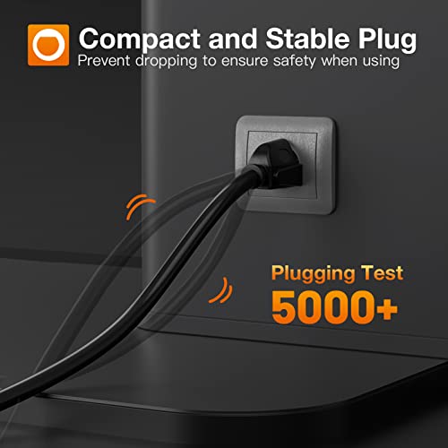 addlon 25 Feet Outdoor Extension Cord Waterproof Deep Black 16 AWG 3 Prong, Flexible Long Wires Perfect for Home or Office Use, UL Listed