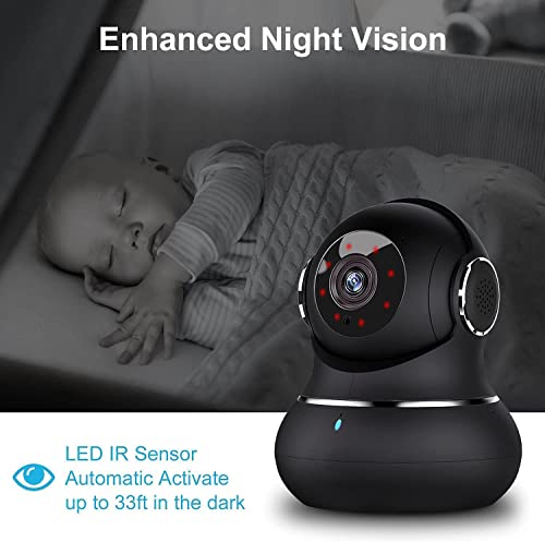Indoor Security Camera, litokam 360 Pan/Tilt Home Security Camera with Motion Detection, 1080P Pet Camera with Phone App, Baby Monitor with Night Version, WiFi Camera-Two Way Audio, Work with Alexa