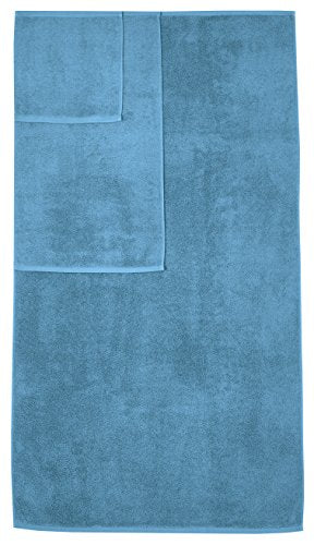 Amazon Basics Quick-Dry Towels - 100% Cotton, 3-Piece Set, Lake Blue