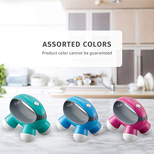 HoMedics, Quatro Mini Hand-Held Massager with Hand Grip, Battery Operated Vibration Massage, 4 Massage Nodes, Powered by 2 AAA Batteries (Included), Assorted Colors