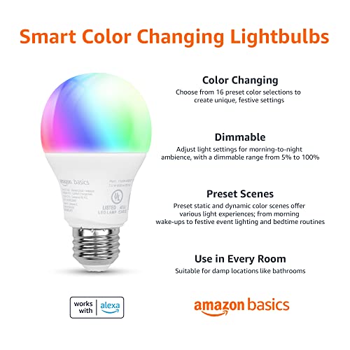 Echo Show 5 (3rd Gen)| Charcoal with Amazon Basics Smart Color Bulb