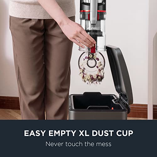 EUREKA Lightweight Cordless Vacuum Cleaner with LED Headlights, 450W Powerful BLDC Motor Convenient Stick and Handheld Vac, Removable Multi-Flooring, Altitude Deluxe + Extra Battery, Red