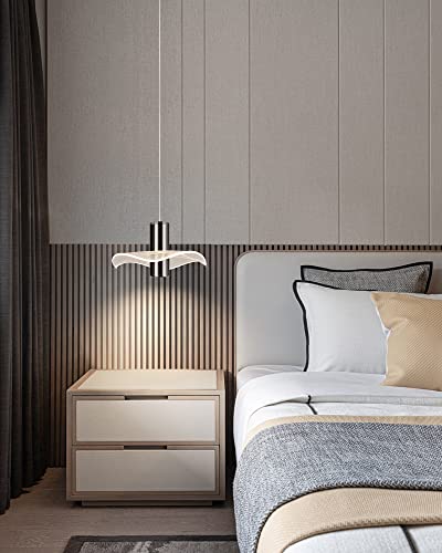 OKELI Modern Pendant Light Kitchen Island, Black Pendant Light Dimmable LED Mini Pendant Light, 6W Pendant Lighting Bar Lights Flower for Bedroom Dining Room