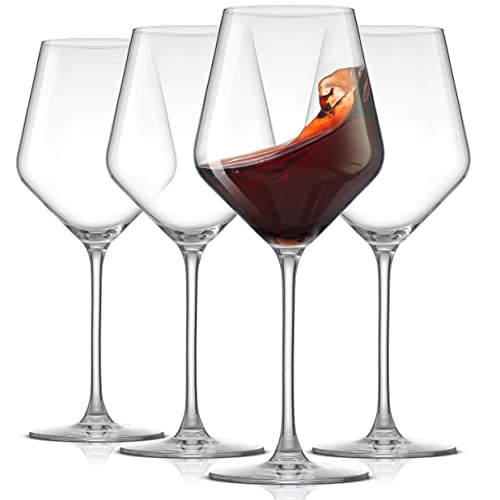 JoyJolt Layla Italian Red Wine Glasses, Set of 4 , 17 oz Clear – Made in Europe