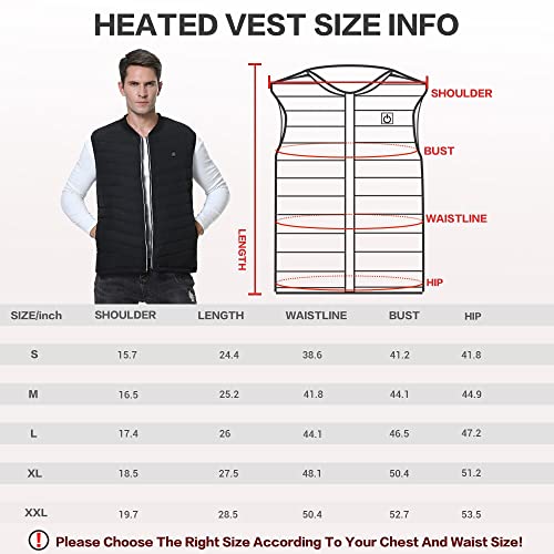 CPHST Heated Vest for Men Women, USB Electric Heated Jacket With Battery Pack Included,Lightweight Warm Vest Outdoor