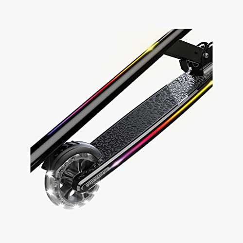Jetson Scooters - Mars Kick Scooter (Midnight Black) - Collapsible Portable Kids Push Scooter - Lightweight Folding Design with High Visibility RGB Light Up LEDs on Wheels and Deck