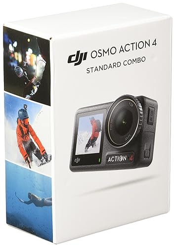 DJI Osmo Action 4 Standard Combo - 4K/120fps Waterproof Action Camera with a 1/1.3-Inch Sensor, Stunning Low-Light Imaging, 10-bit & D-Log M Color Performance, Long-Lasting 160 Mins, Outdoor Camera