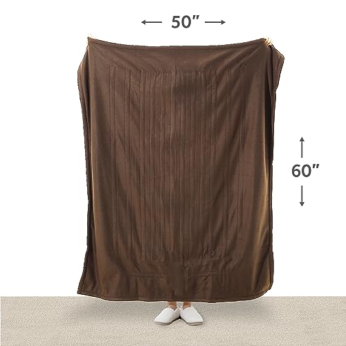 Sunbeam Royal Ultra Walnut Heated Personal Throw / Blanket, Cozy-Warm, Adjustable Heat Settings