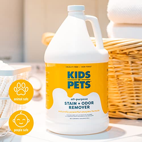 KIDS 'N' PETS - Instant All-Purpose Stain & Odor Remover – 128 fl oz (Packaging May Vary) - Permanently Eliminates Tough Stains & Odors – Even Urine Odors - No Harsh Chemicals, Non-Toxic & Child Safe