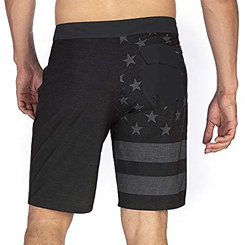 Hurley Men's Phantom Patriot Cheers 20" Board Shorts, Black A, 28"
