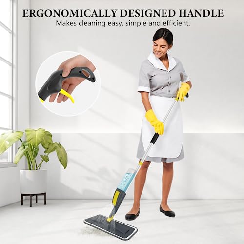NileHome Mops for Floor Cleaning, Microfiber Spray Mop with 400ml Refillable Bottle and 2 Replacement Pads Dry Wet Floor Mop for Household or Commercial Use Dust Mop for Hardwood Laminate Tile Ceramic