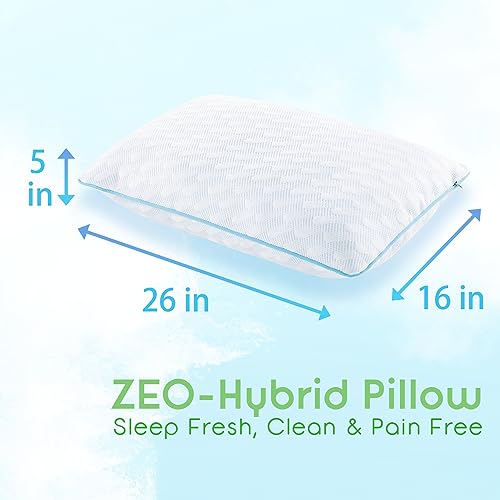 ZEO-SLEEP Hybrid Memory Foam Pillow Adjustable, Antistress Down Alternative Bed Pillows for Back Stomach Side Sleepers Neck Contour Cervical Orthopedic Pillow