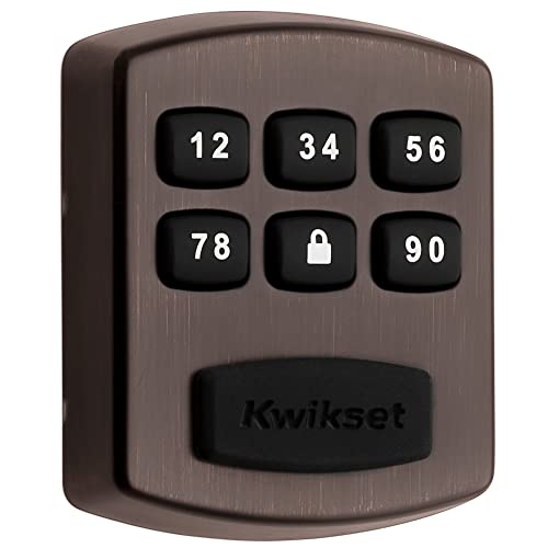 Kwikset 905 Keyless Entry Deadbolt Electronic Door Lock, 6 Button Keypad, Ideal for Garage or Side Door, No Key, Venetian Bronze