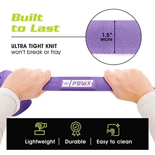 PowX Yoga Strap for Carrying Mat & Stretching – Premium Nylon Yoga Mat Straps for Carrying Your Mat Anywhere & Using as a Stretching Strap – Extra-Long Yoga Mat Strap for Any Mat, 1.5x63 In. (Purple)