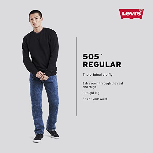 Levi's Men's 505 Regular Fit Jeans (Also Available in Big & Tall), Black-Discontinued, 30W x 32L