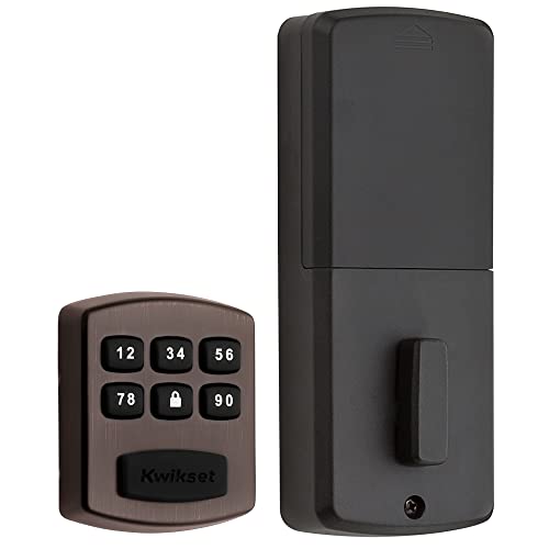 Kwikset 905 Keyless Entry Deadbolt Electronic Door Lock, 6 Button Keypad, Ideal for Garage or Side Door, No Key, Venetian Bronze